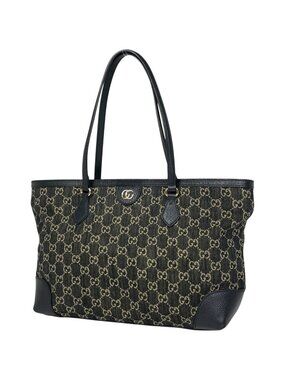 Gucci GG Pattern Tote Denim Black